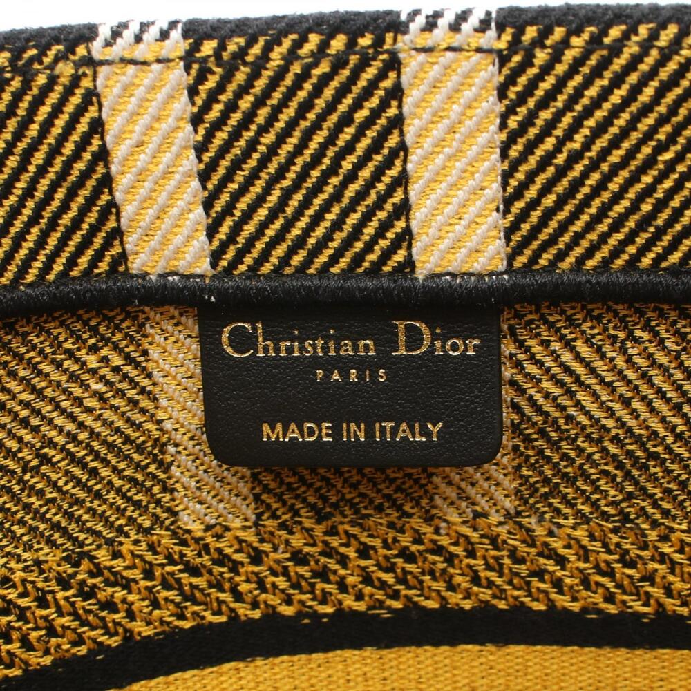 Dior BOOK TOTE Bag Canvas Yellow Black White - Picture 4 of 5